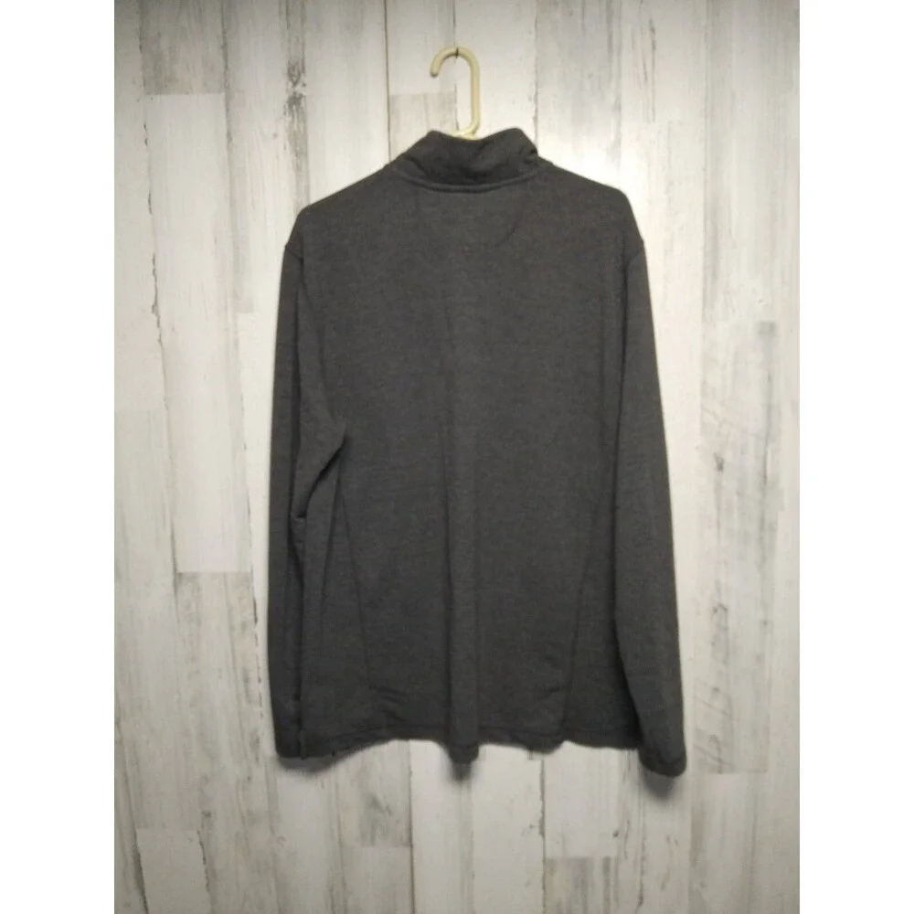 Orvis Mens Large Pullover Mock Neck 1/4 Zip Sweater Gray